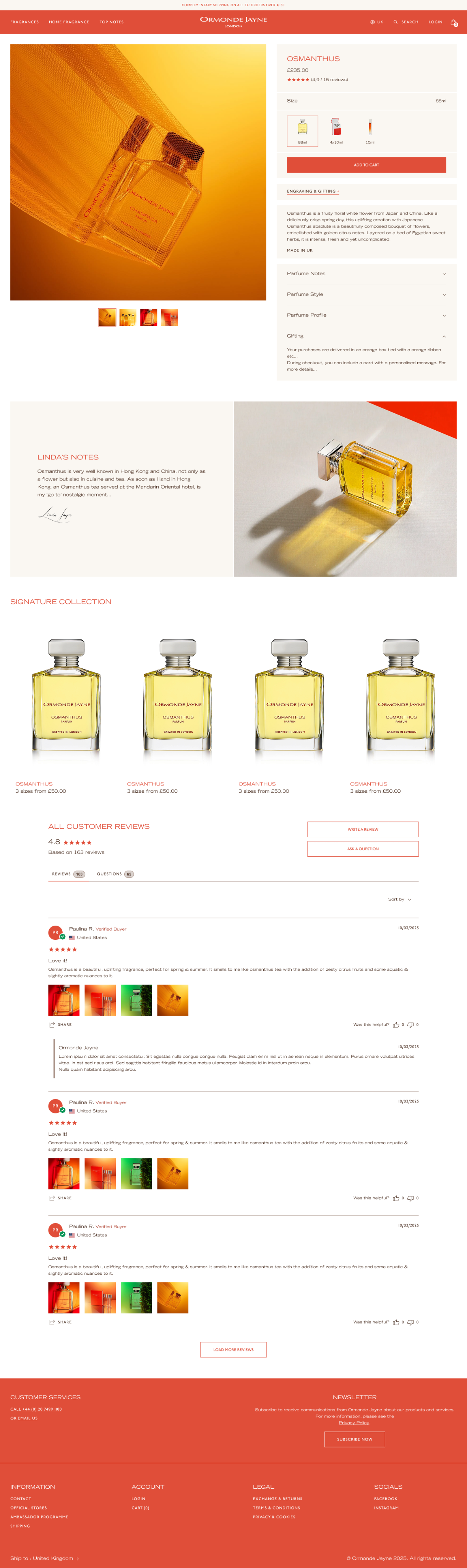 Ormonde Jayne Website Figma Artboard