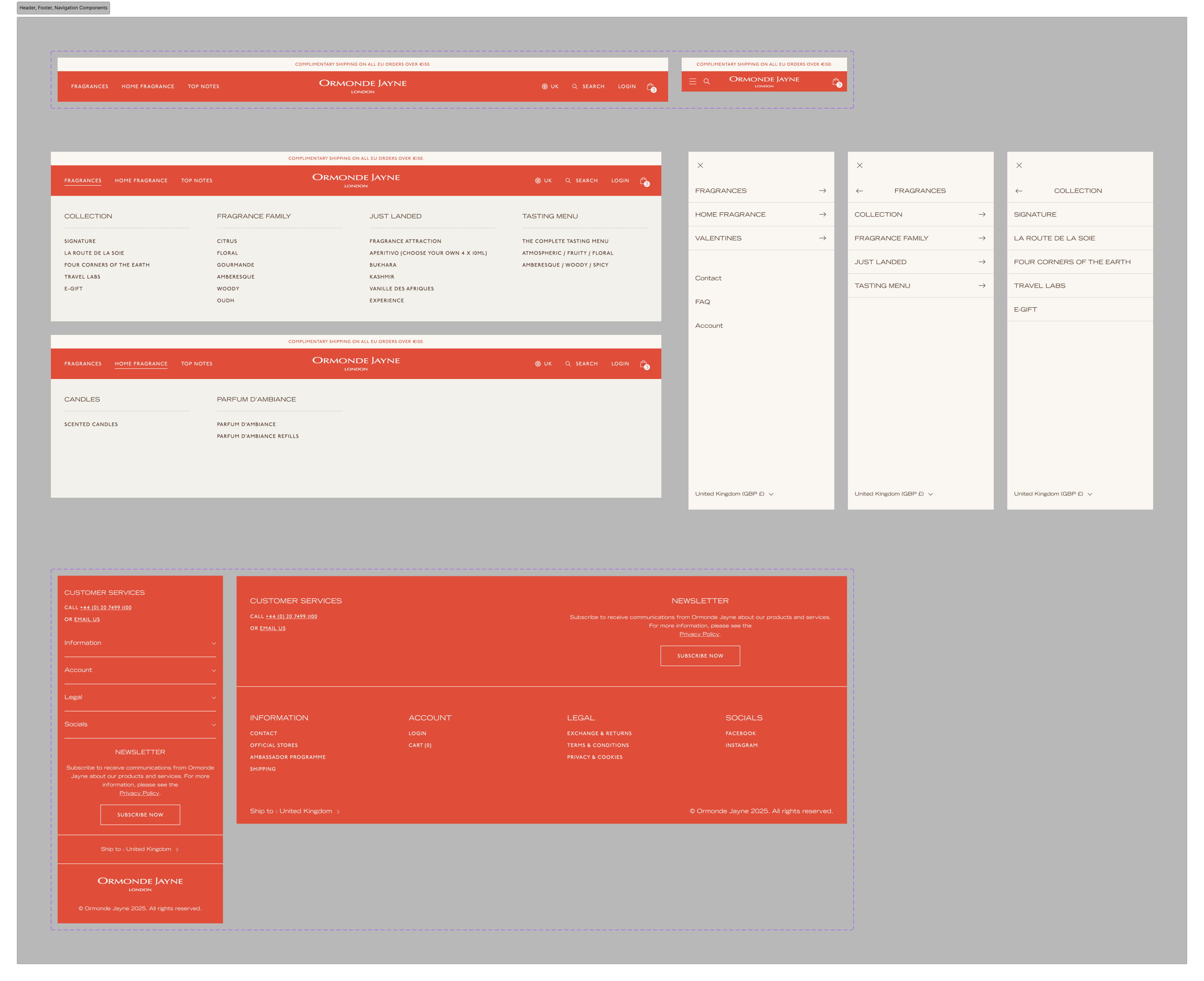 Ormonde Jayne Website Figma Artboard