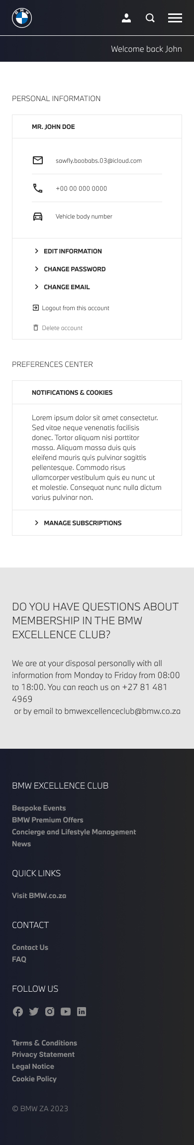 BMW Excellence Club Figma Artboard
