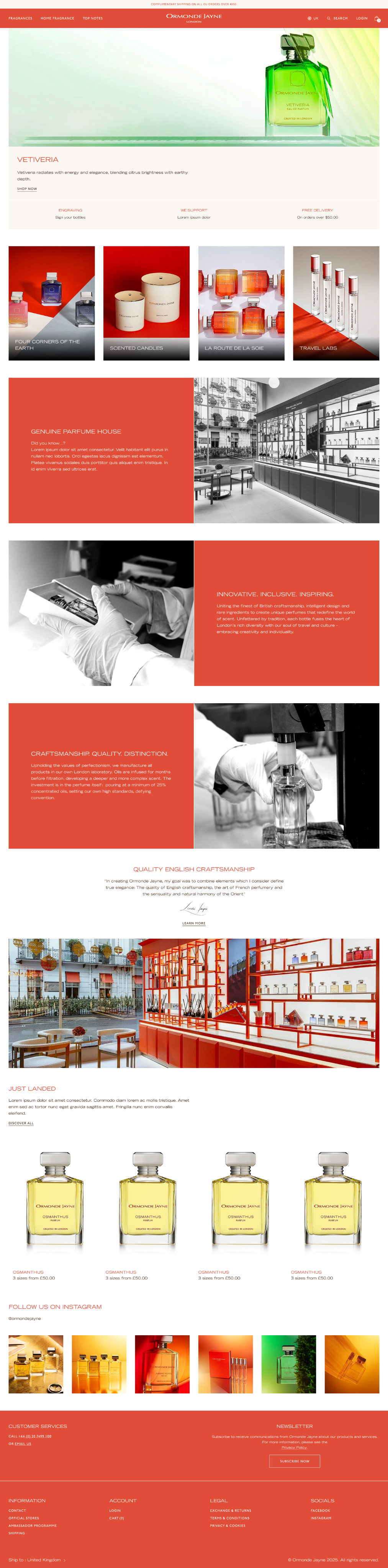 Ormonde Jayne Website Figma Artboard